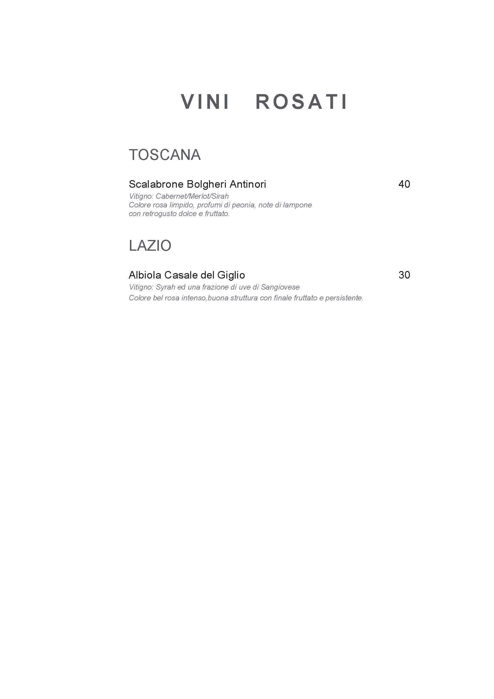 Menu di Hotel Indigo Rome - St. George Rome 
