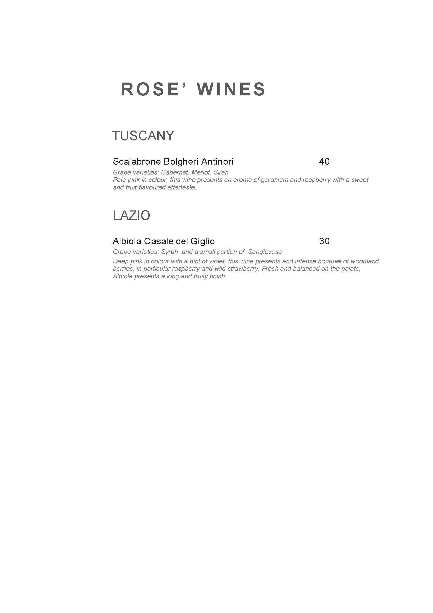 Menu di Hotel Indigo Rome - St. George Rome 