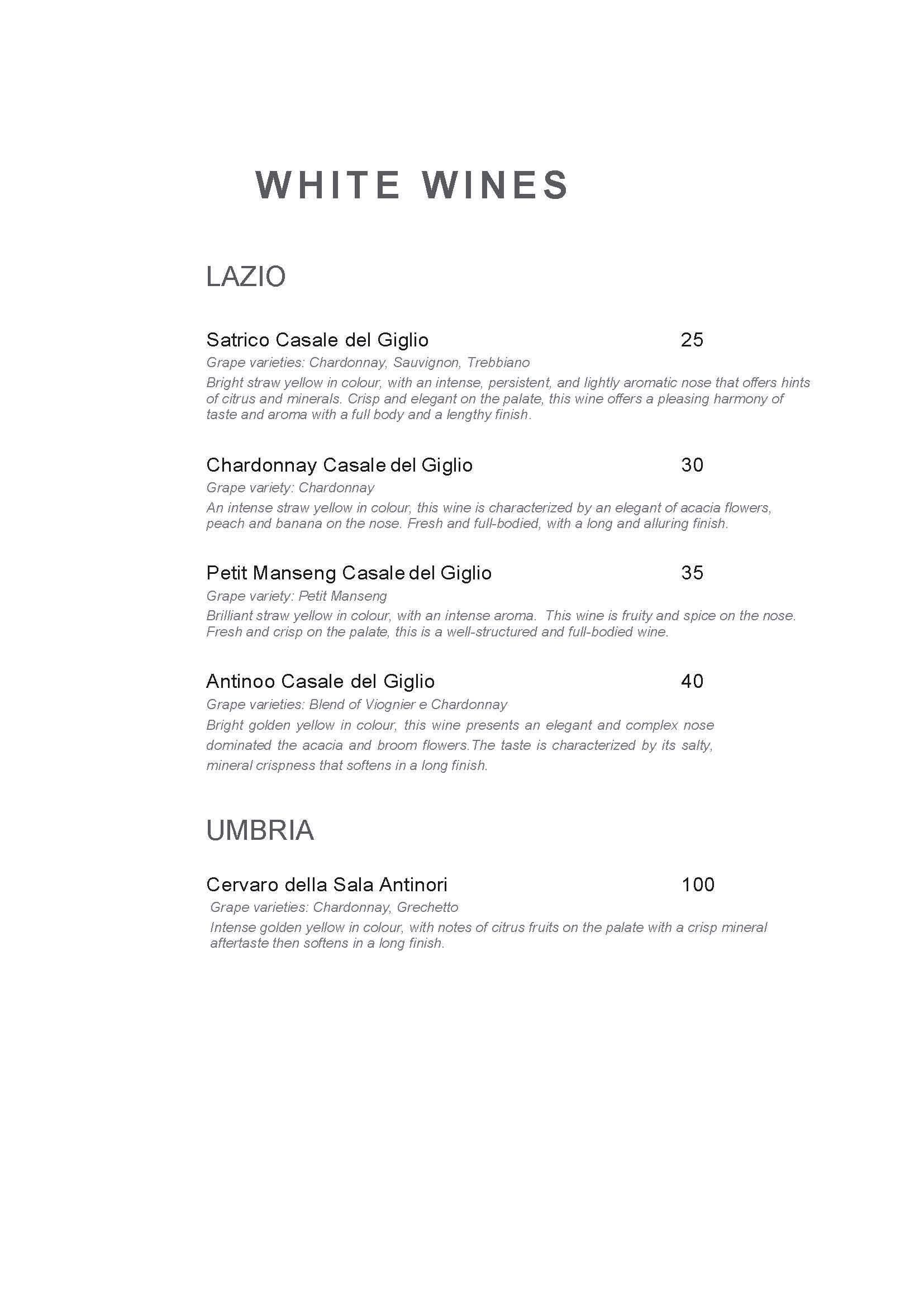 Menu di Hotel Indigo Rome - St. George Rome 