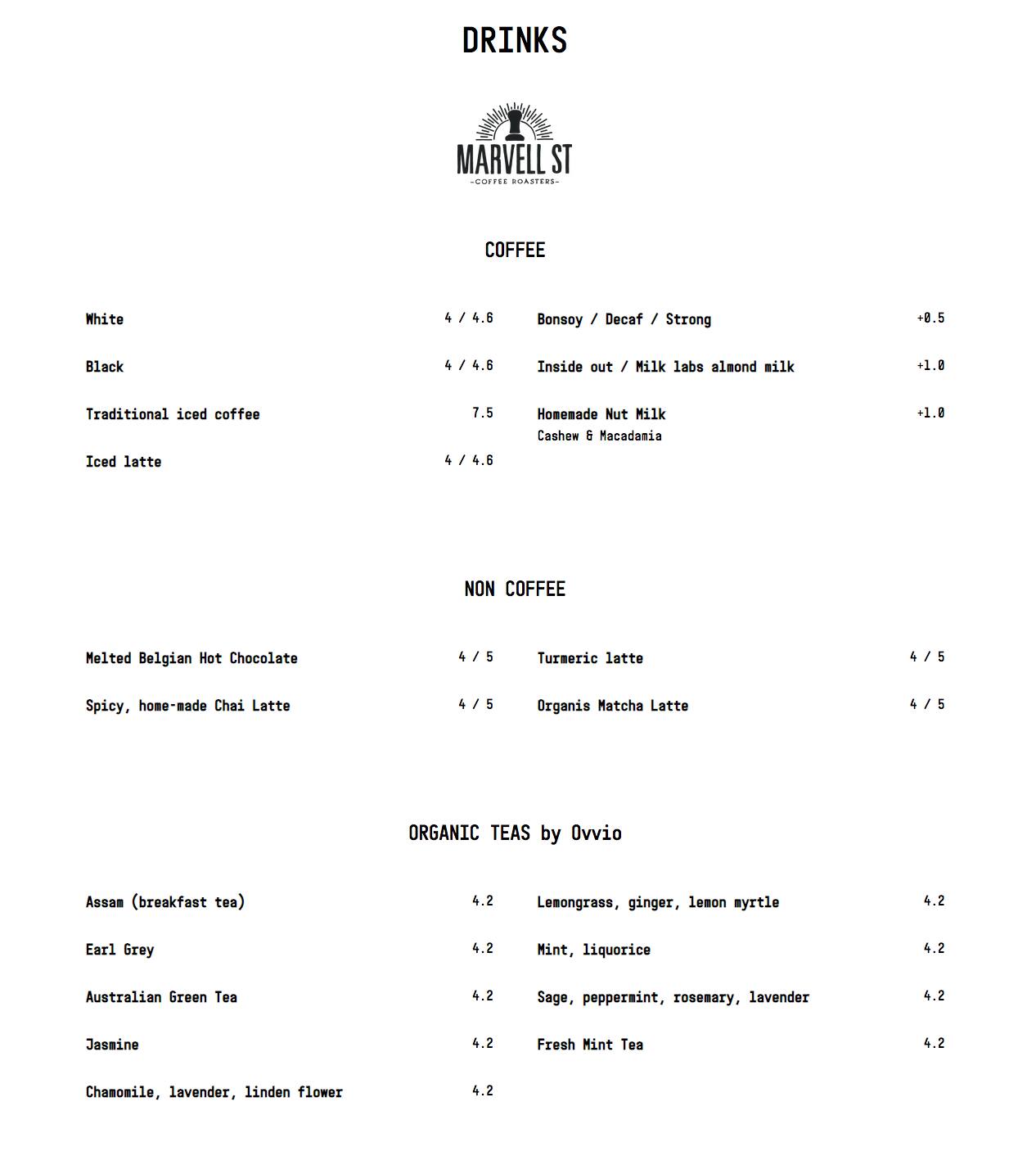 Menu at Open Circus Cafe & Mexican, Mosman