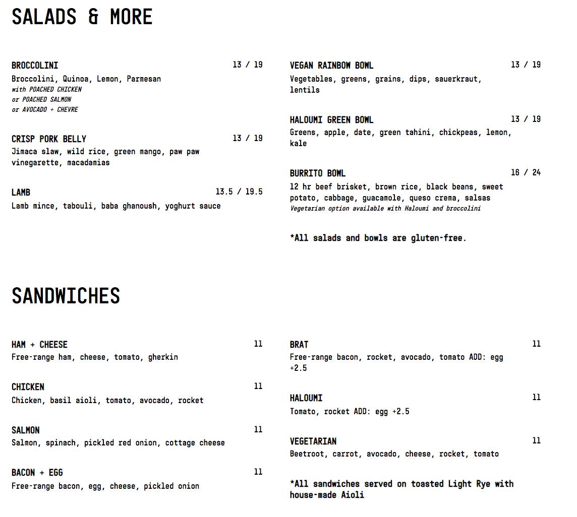 Menu at Open Circus Cafe & Mexican, Mosman