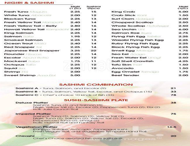 Menu at Keepers Japanese Restaurant & Bar, Sugar Land