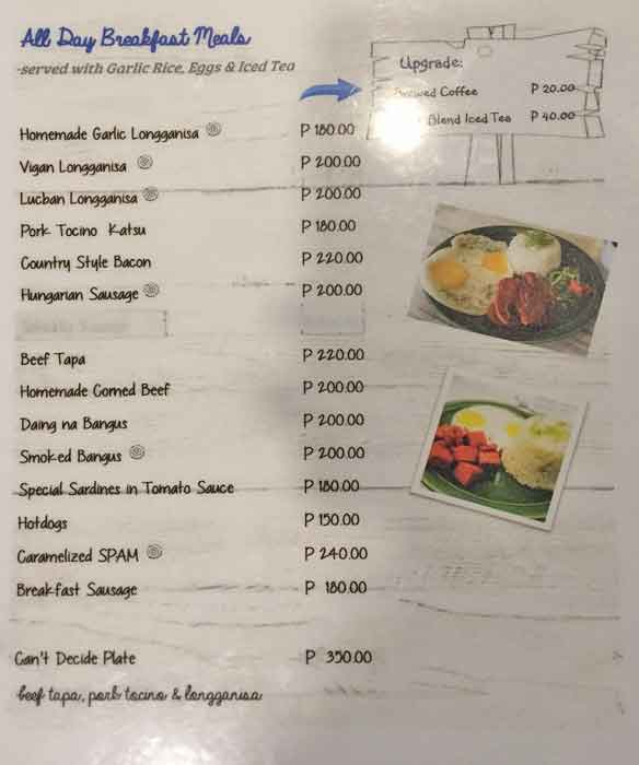 The Breakfast Plate Menu, Menu for The Breakfast Plate, Teachers