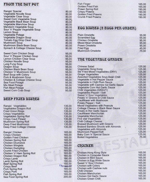 Rangis' Menu, Menu untuk Rangis', Nungambakkam, Chennai Zomato