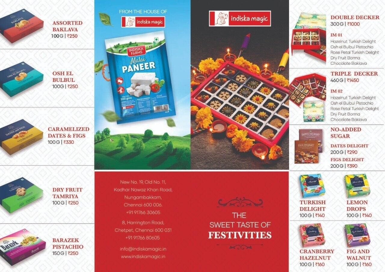 Menu of Indiska Magic, Chetpet, Chennai