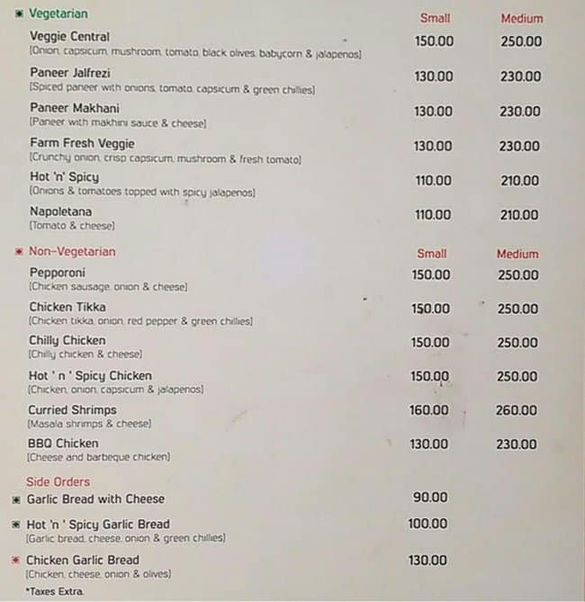 Pizza Xpress Menu, Menu for Pizza Xpress, Marine Drive, Kochi - Zomato