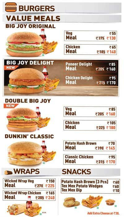 Dunkin' Donuts Menu, Menu for Dunkin' Donuts, Vastrapur, Ahmedabad - Zomato