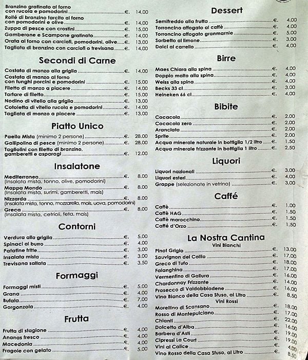 Menu di Il Mappamondo 
