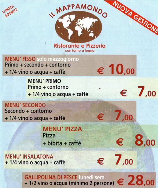 Menu di Il Mappamondo 