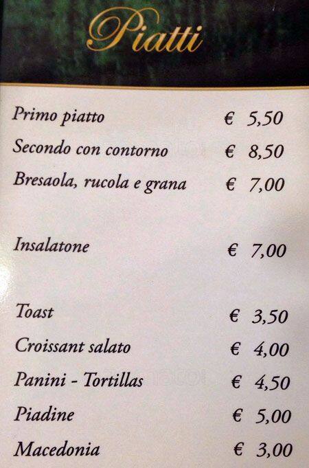 Menu di Caffé Belfiore 
