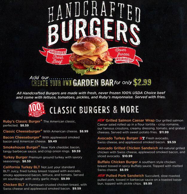 Ruby Tuesday Menu Menu For Ruby Tuesday Westminster Denver