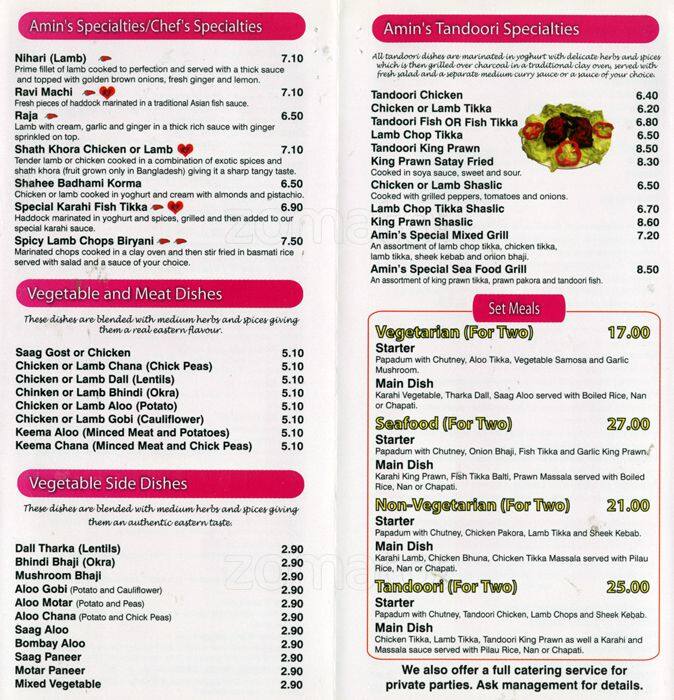 Amin menu