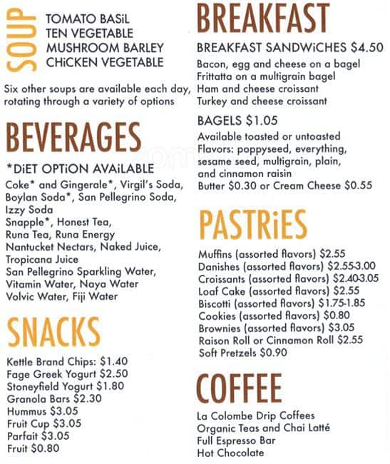 Kitchen Gia menu