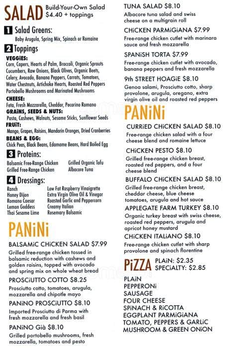 Kitchen Gia menu