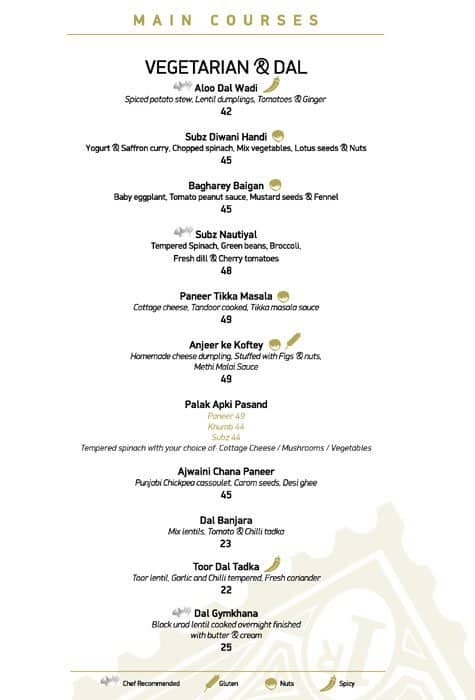 Gymkhana menu
