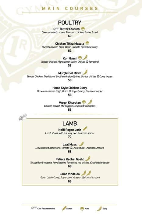 Gymkhana menu