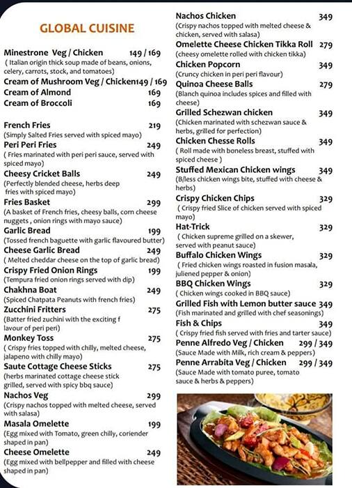 Menu of Over The Flow, Kothapet, Hyderabad