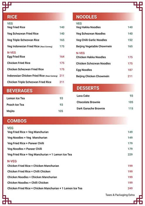 Beijing Chicken Lollipops menu