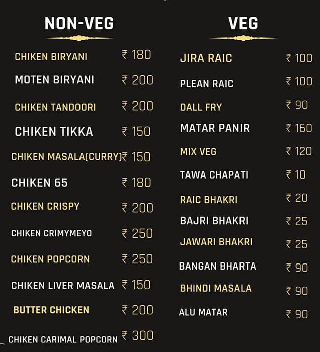 Menu of Royal Kitchen, New Panvel, Navi Mumbai