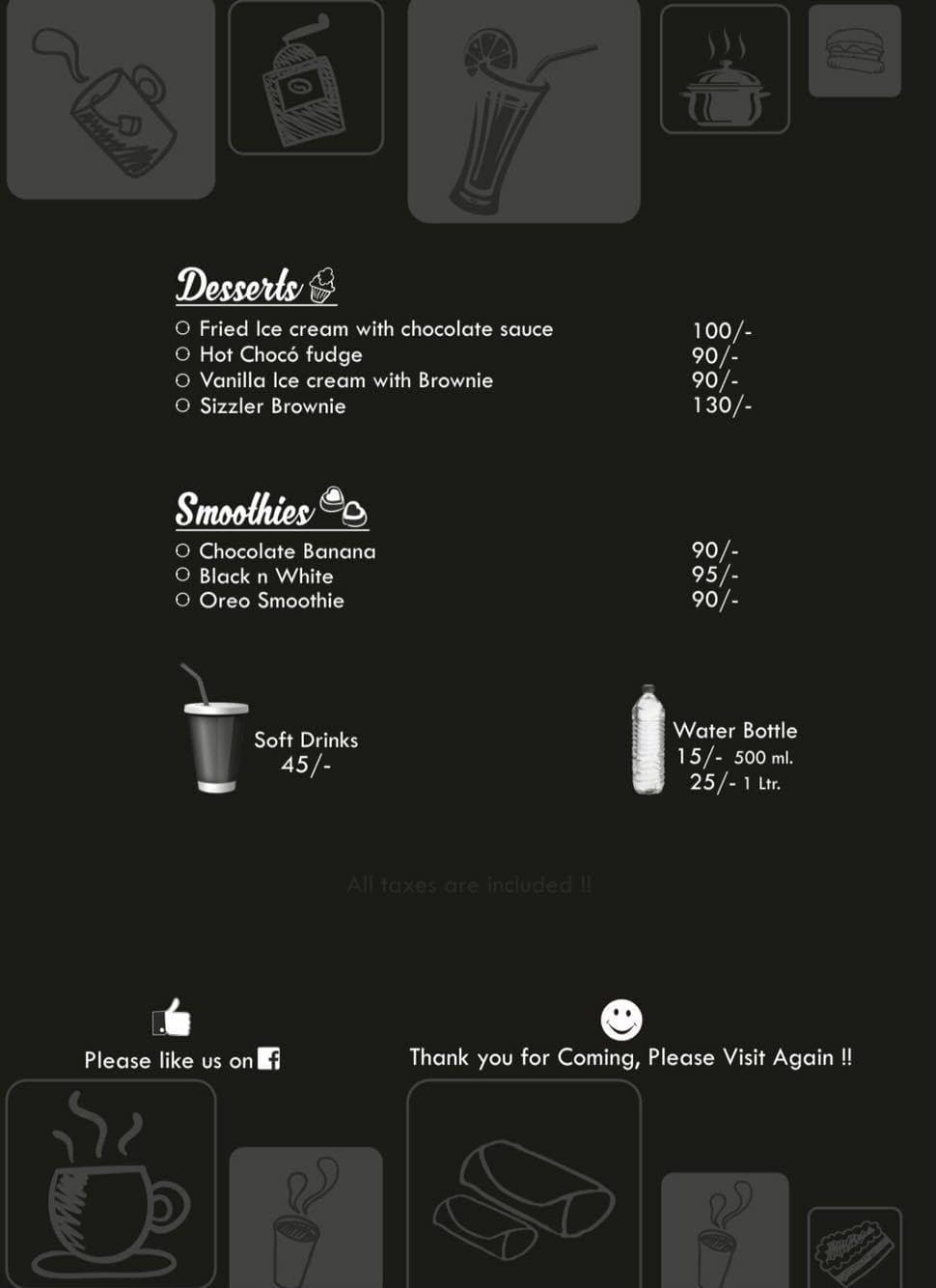 Black N White Cafe Menu Menu For Black N White Cafe Arera Colony Bhopal