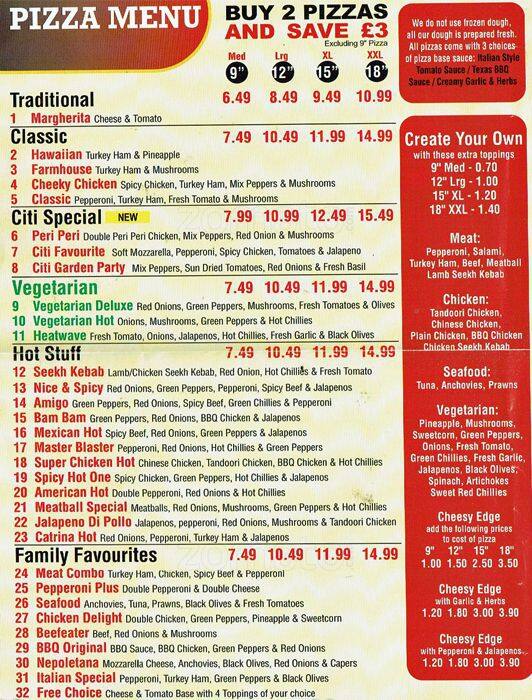 Citi Pizza Menu, Menu for Citi Pizza, Walthamstow, London - Zomato UK