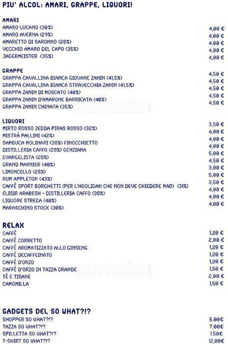 Menu di So What?!? 