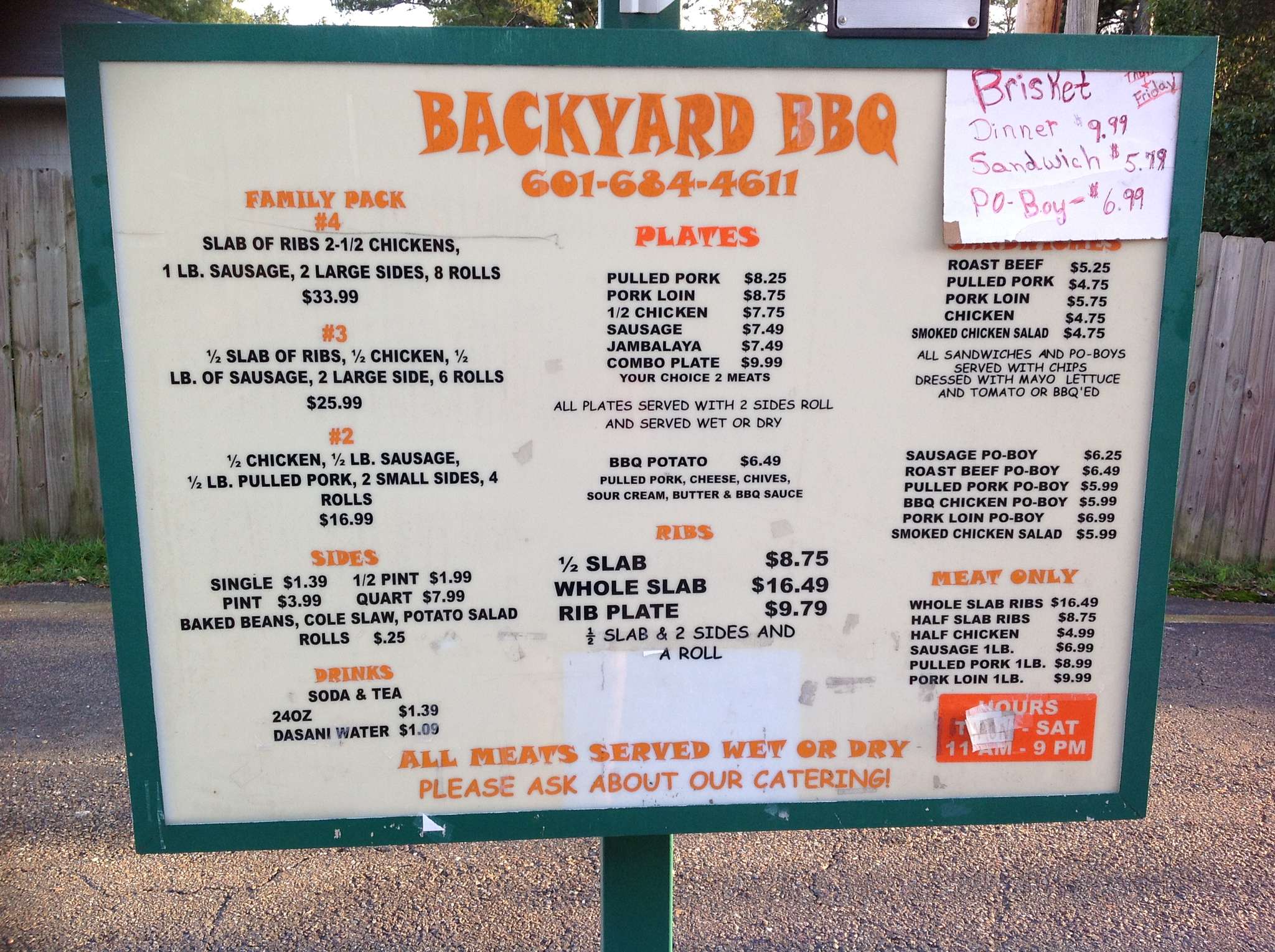 Backyard BBQ Menu, Menu for Backyard BBQ, Urbanspoon