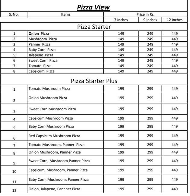 Menu of Mr Pizza, Sector PI, Greater Noida