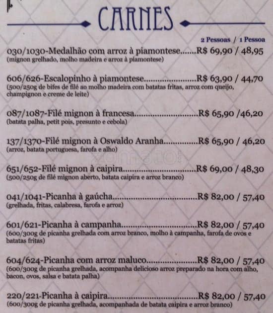 Bar do Adão cardápio