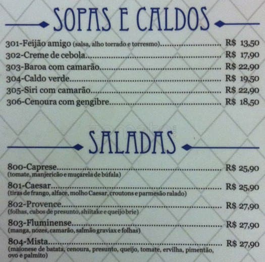 Bar do Adão cardápio