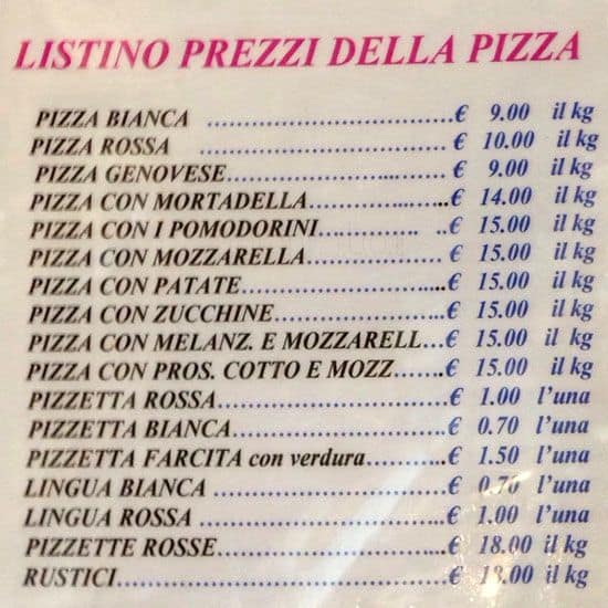 Menu di Pane e Caffè 