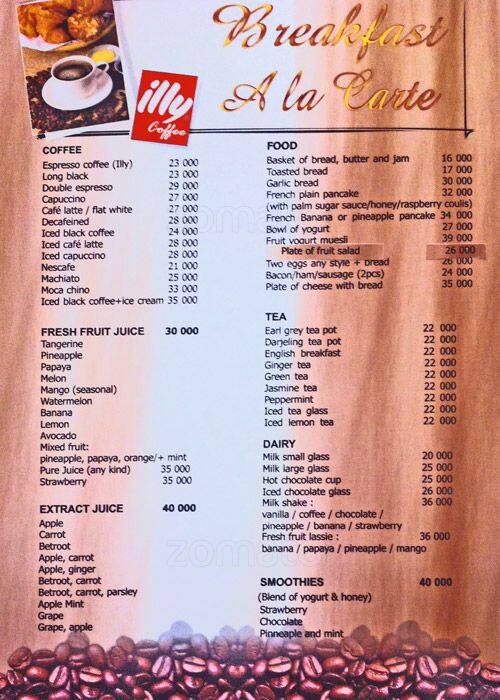 Cafe Moka Menu, Menu for Cafe Moka, Ubud, Bali Zomato