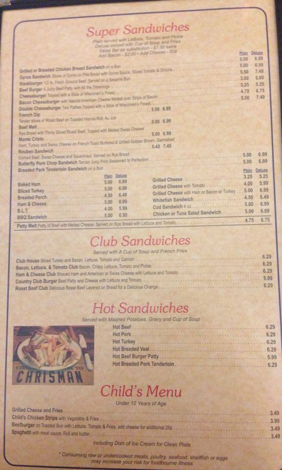 Menu at CoOp Grill restaurant, Clinton