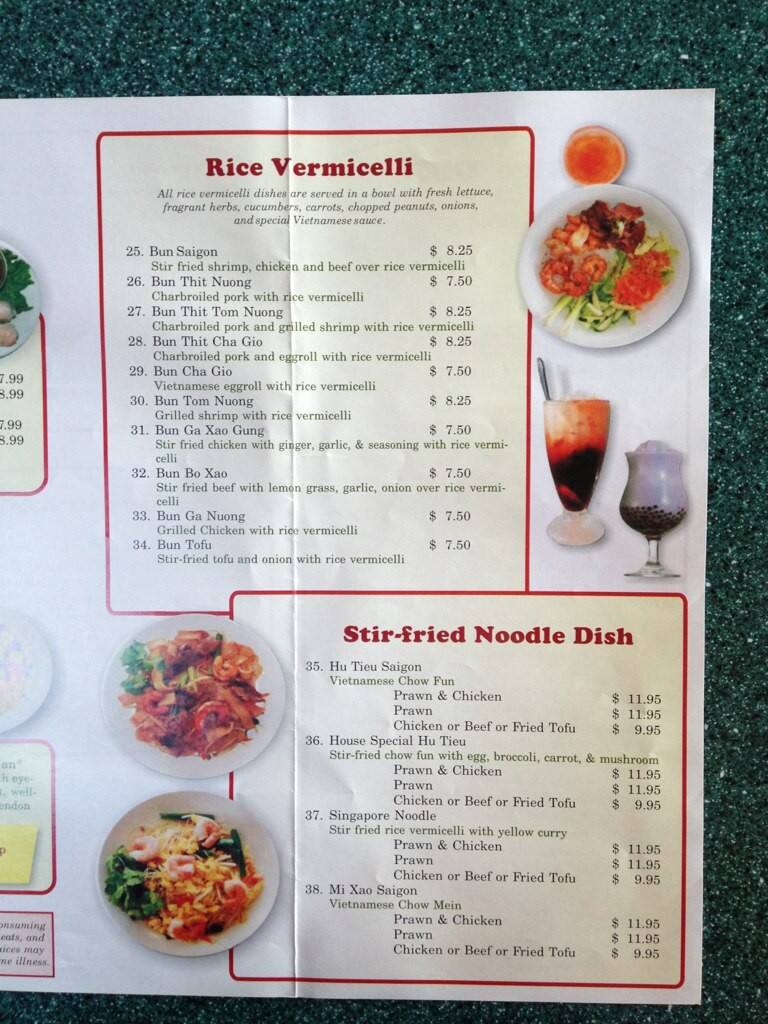 Menu At Pho New Saigon Restaurant, Port Angeles, E Highway 101