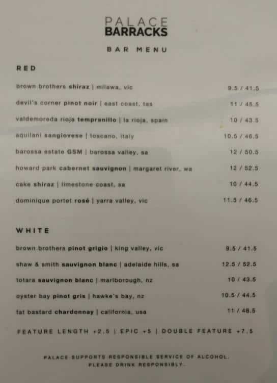 Palace Cinema Bar & Cafe Menu - Urbanspoon/Zomato