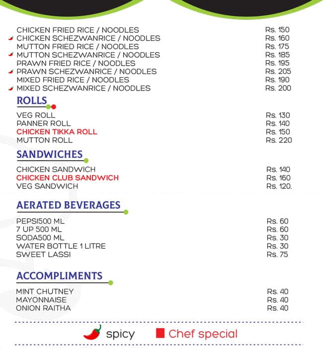 Combos Kitchen menu