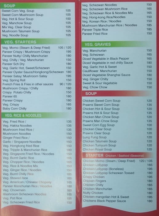 Mirchi menu