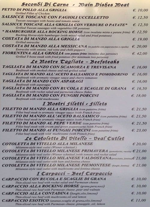 Menu di Rocking Horse 