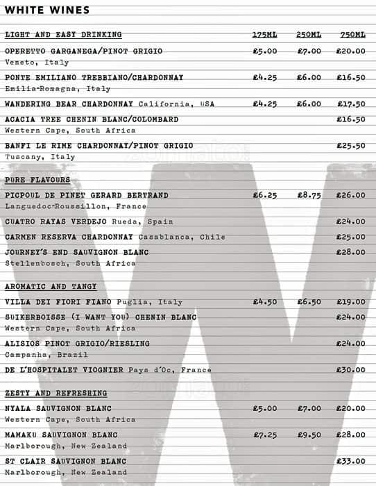 Menu at Blackhouse steakhouse, Leeds