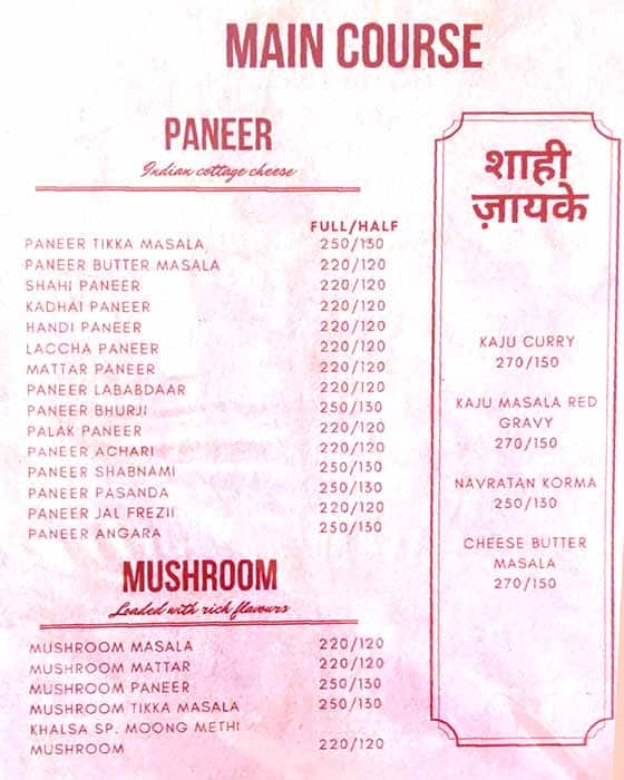 Khalsa Punjabi Pure Veg menu