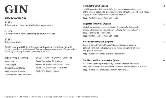 Vantage Sheraton Dubai Menu Menu For Vantage Sheraton Dubai