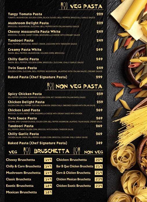 Menu of Cactus Club, Kabir Park, Amritsar
