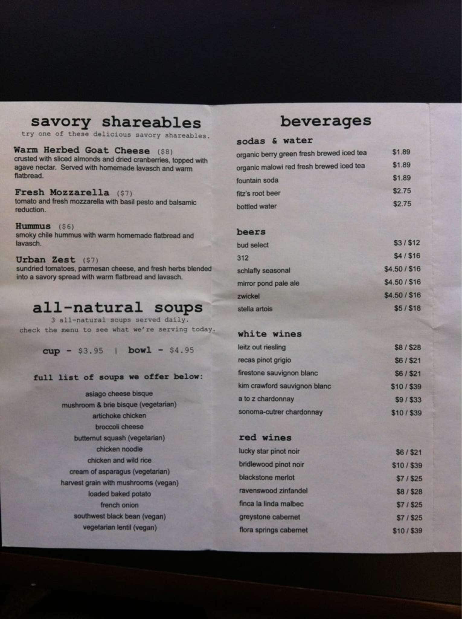 Crushed Red Menu, Menu for Crushed Red, Clayton, St. Louis Urbanspoon