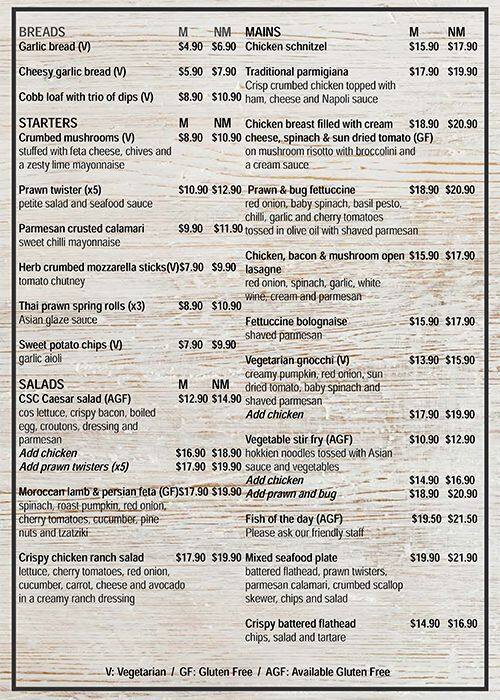 High Steaks Restaurant Menu, Menu for High Steaks Restaurant, Capalaba