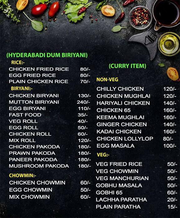 Menu At Biryani Point Bhubaneswar Plot 5161718