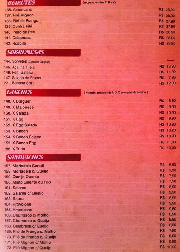 Dom ramiro cardápio