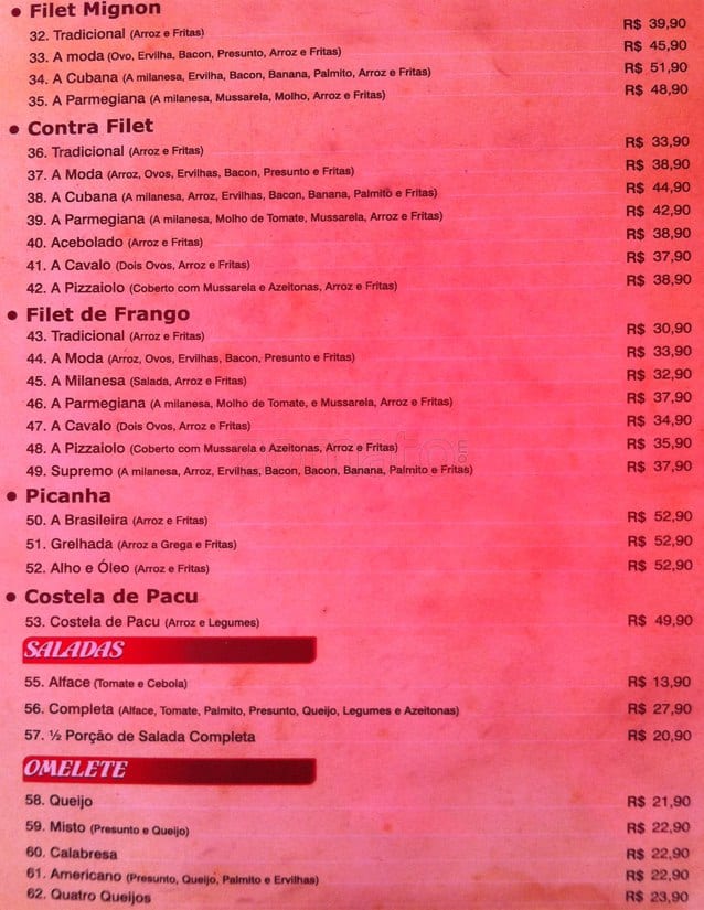 Dom ramiro cardápio