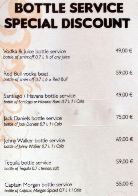 Menu de Channels Club