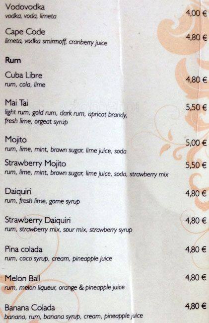 Menu de Channels Club