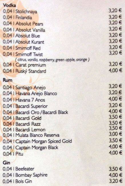 Menu de Channels Club